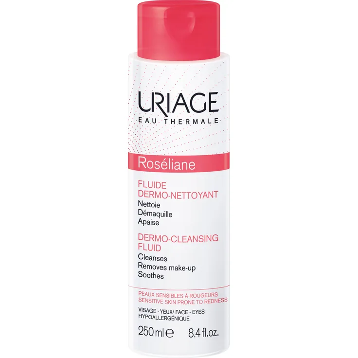 Uriage Roseliane Fluide Dermo-Nettoyant Fluid Zu Rötungen neigende Haut 250 ml, Textur: Creme 