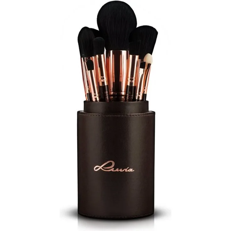 Luvia Cosmetics Kosmetikpinsel-Set Golden Queen, 15 tlg., vegan Make-up Accessoires Set, Dekorative Kosmetik Make-up Accessoires