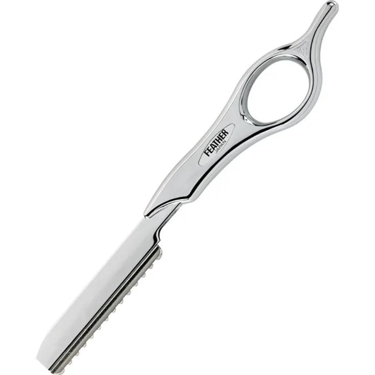 Feather Razor Short version, Styling Messer mit kurzem Griff aus rostfreiem Stahl, silber