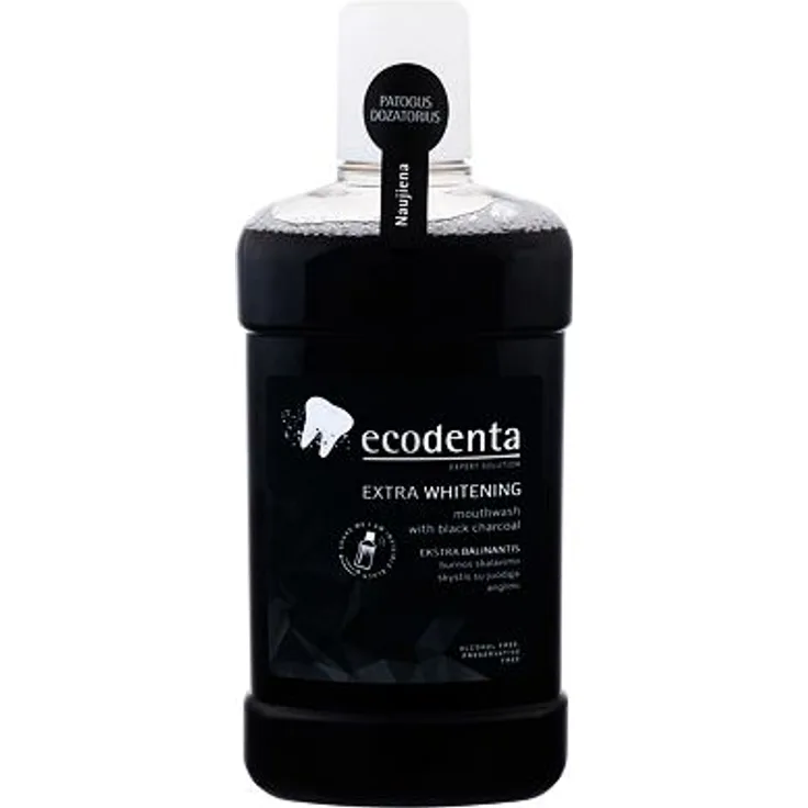 Ecodenta Mouthwash Extra Whitening Mundwasser mit Aktivkohle 500 ml