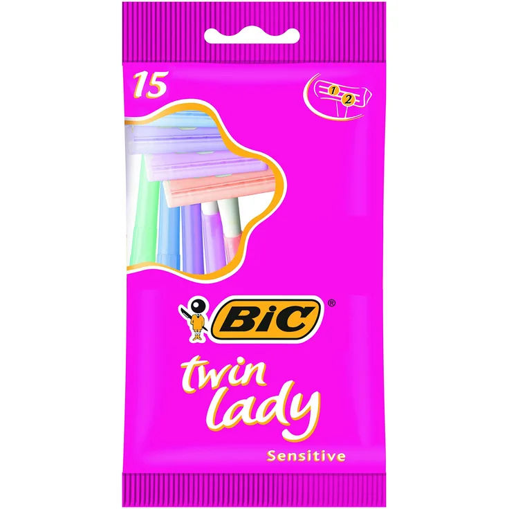 Bic Twin Lady Einweg-Rasierer mit Doppelklingen 15 Stück