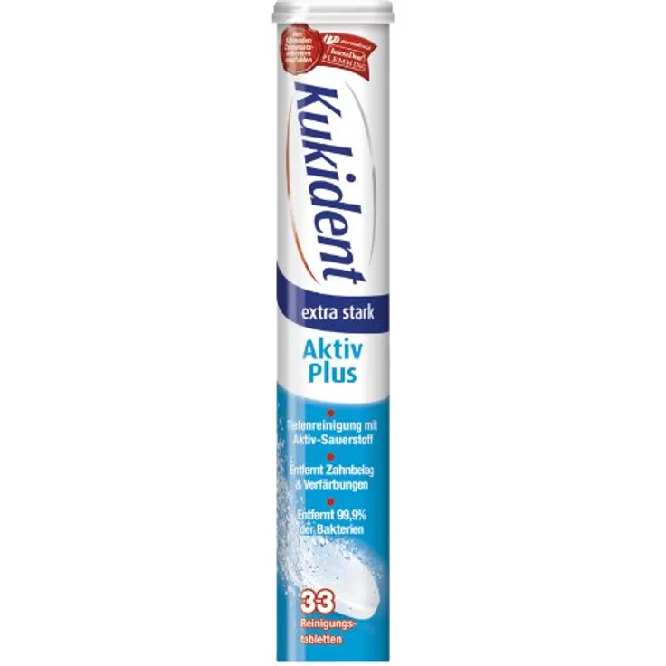 Kukident Reiniger Aktiv Plus 3er-Pack 99 Stück Gebissreiniger mit Aktiv-Sauerstoff