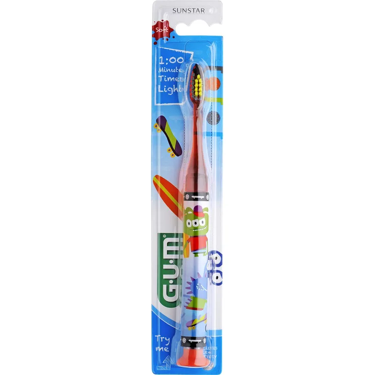 GUM 903 Junior Bürste mit Licht, Schwarz, Standard