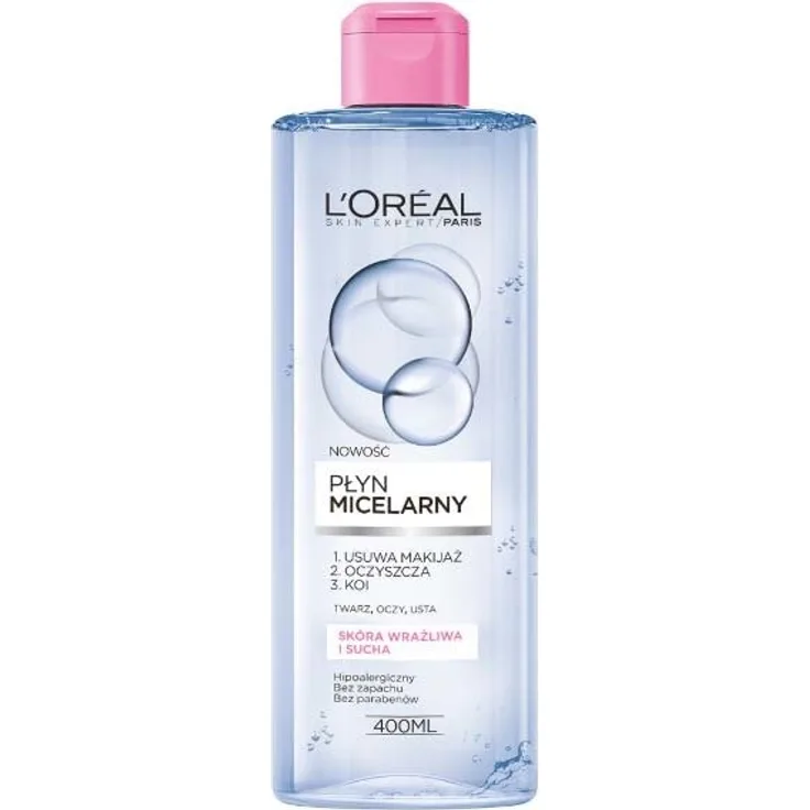 L'Oréal Paris Skin Expert Mizellenwasser Empfindliche Haut 400 ml mit reinigender Wirkung