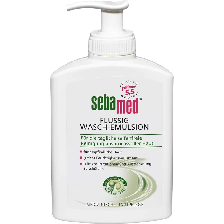 SEBAMED flüssig Waschemulsion m.Olive m.Spender 200 ml – Bild 1