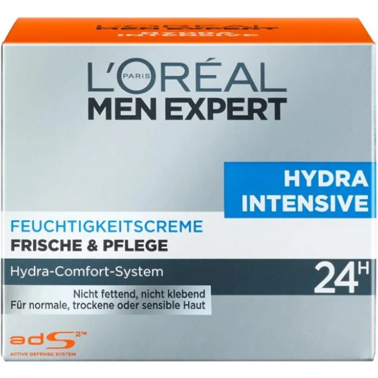 L'Oréal Men Expert Gesichtspflege Hydra Intensive - Feuchtigkeitscreme Gesichtscreme 50 ml für trockene und spröde Haut mit feuchtigkeitsspendender Wirkung