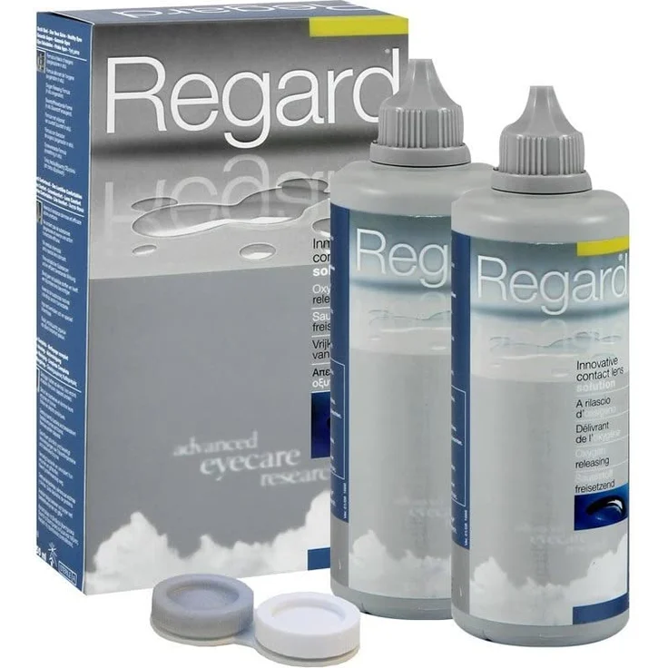 Vita Research Regard Multicaresystem Doppelpack 2 x 355 ml All-in-One-Lösung geeignet für weiche Kontaktlinsen, inkl. Aufbewahrungsbehälter – Bild 1