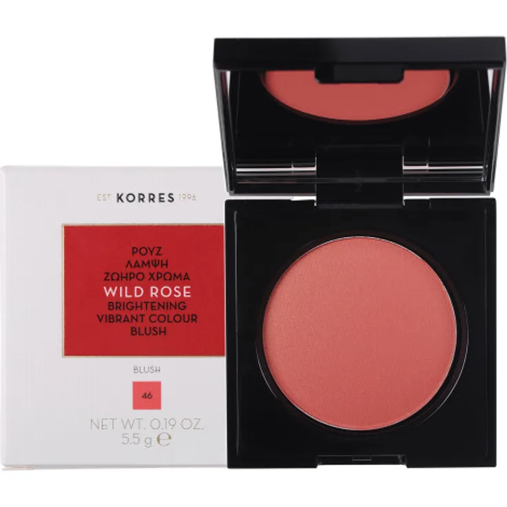 Korres Wild Rose Brightening Vibrant Color Blush 46 Bright Coral 5,5 g, für einen frischen Teint