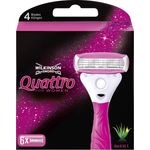 Wilkinson Sword Quattro for Women Rasierklingen für Damen Rasierer, 6 Stück