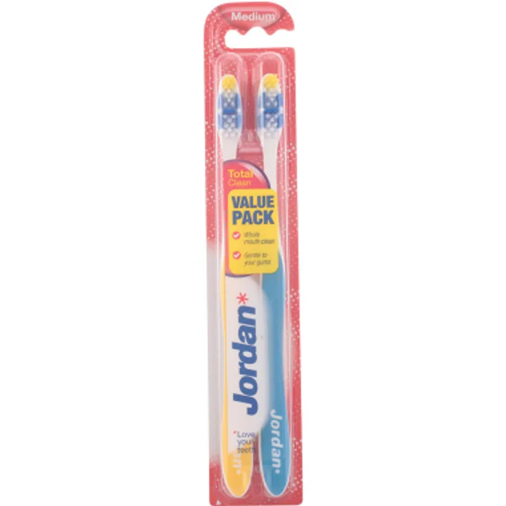 JORDAN TOTAL CLEAN cepillo dental #medio 2 uds