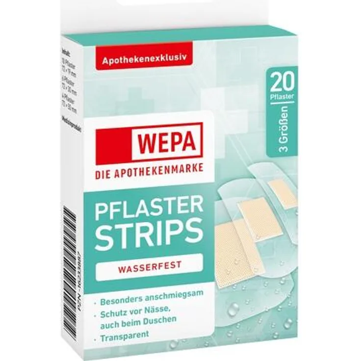 WEPA Apothekenbedarf WEPA Pflasterstrips wasserfest 3 Größen 20 St.