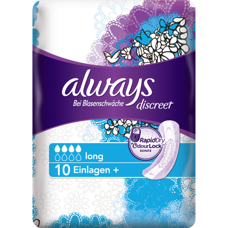 Always Discreet Inkontinenz Long für Damen 50 Stück