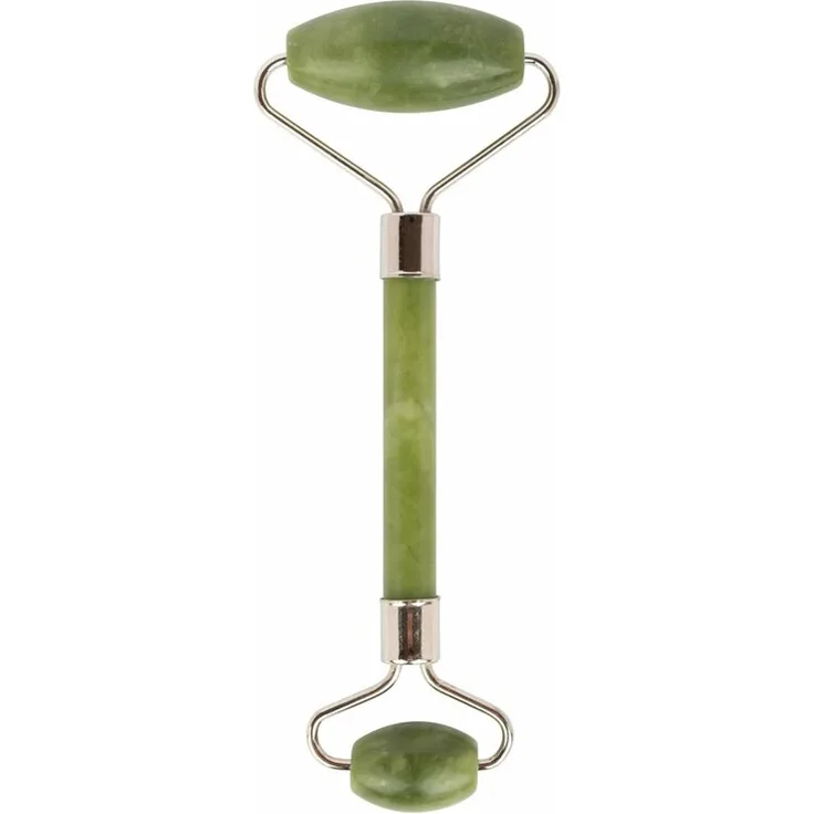 Invogue Brushworks HD Jade Roller Gesichtsroller Massageroller für Damen Anti-Aging 1 Stück, Inhalt: 1 Stück, Jade-Roller für das Gesicht , Reduziert Poren, Falten und Schwellungen 