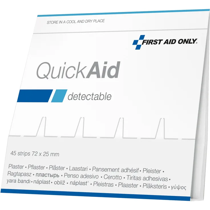 First Aid Only QuickAid Nachfüllpack für Pflaster mit integrierter Metallfläche, 1er Pack (1 x 45 Stück)
