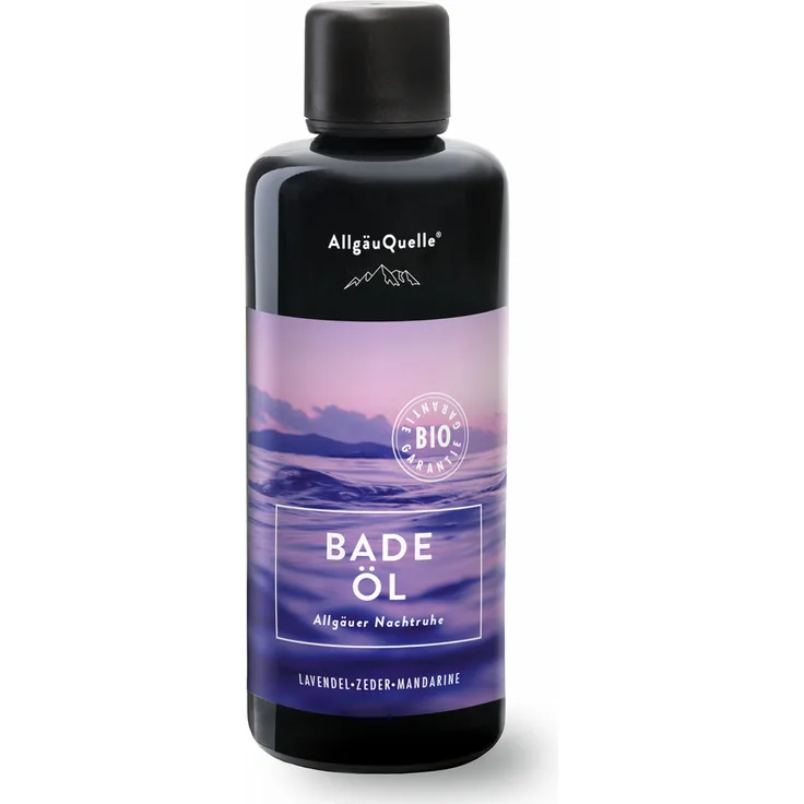 Allgäuquelle Bio-Badeöl Mit 100% Bio-Öle Allgäuer Nachtruhe Lavendel Zeder Mandarine 100 ml