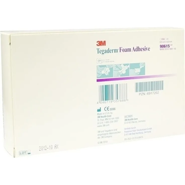 Fresenius Kabi Tegaderm Foam Adhesive FK 6,9x6,9 cm kreuzf.90615 10 St.