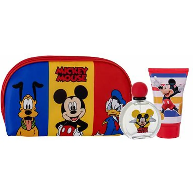 Disney Mickey Mouse Set Eau de Toilette (EdT) 50 ml + Duschgel 100 ml + Kosmetiktasche für Kinder