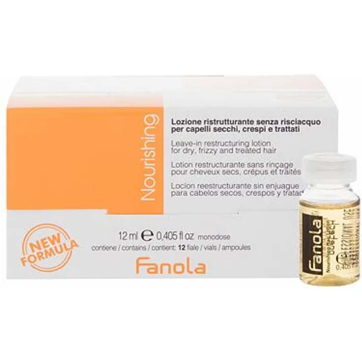 Fanola Nourishing Leave-In Lotion Feuchtigkeitsspendende und nährende Ampullen für trockenes und brüchiges Haar 12 ml