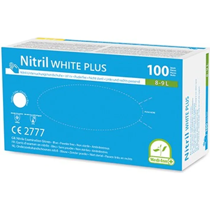 Medi-Inn PS 100 Handschuhe, Nitril puderfrei White Plus weiss Größe L