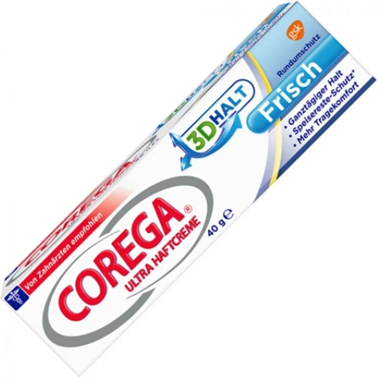 Corega Ultra Haftcreme frisch 40 ml, Ganztägiger Halt, Speisereste-Schutz