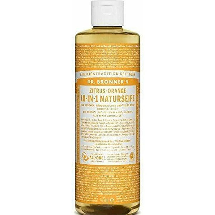 DR. BRONNER'S 18-in-1 Zitrus-Orange Flüssigseife 945 ml – Bild 1
