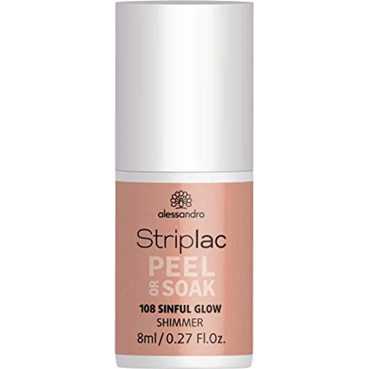 Alessandro Striplac Peel or Soak 108 Sinful Glow 8 ml, Farbton: Rosa – Bild 1