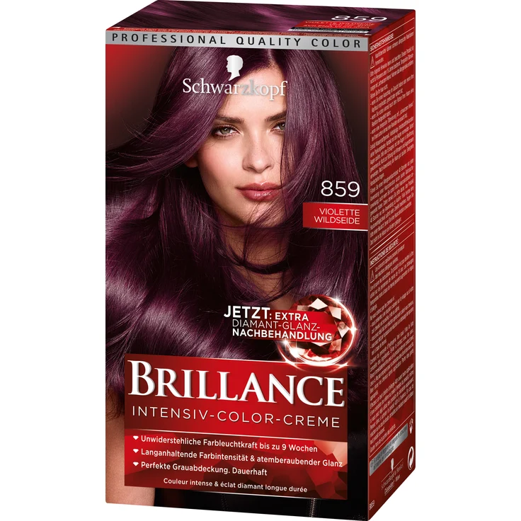 Schwarzkopf Brillance Intensiv Color Creme 859 Violette Wildseide Dauerhafte Haarfarbe 165 ml – Bild 1