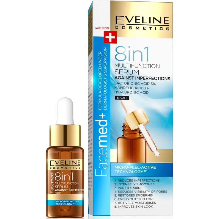 Eveline Facemed Multifunktions Serum 8 In 1 Gegen Hautmakel 18 ml, mit pflegender Wirkung 