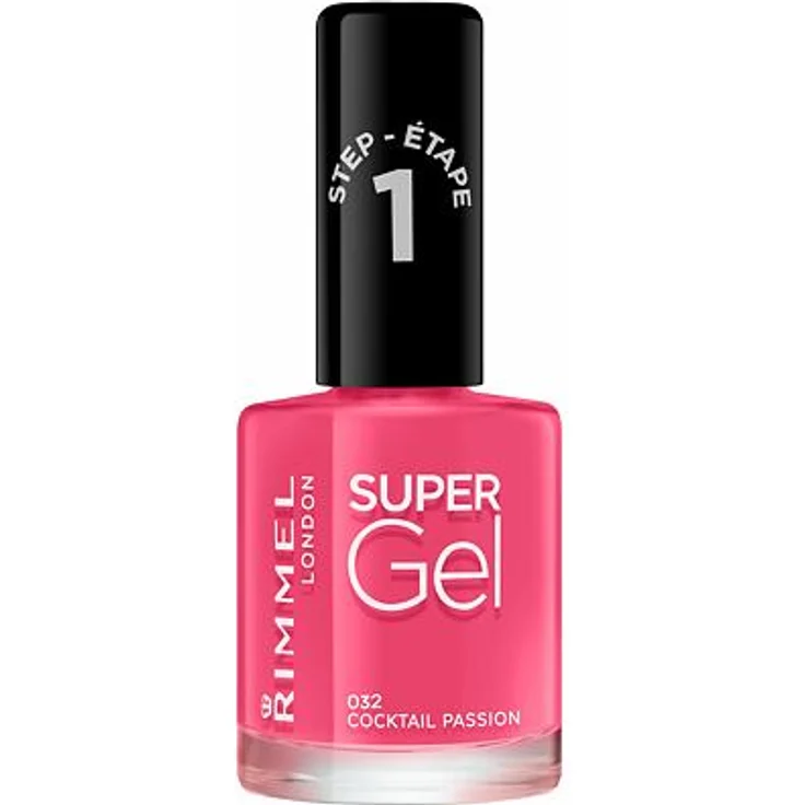 Rimmel London Super Gel STEP1 Gel-Nagellack 12 ml Farbton 032 Cocktail Passion – Bild 1