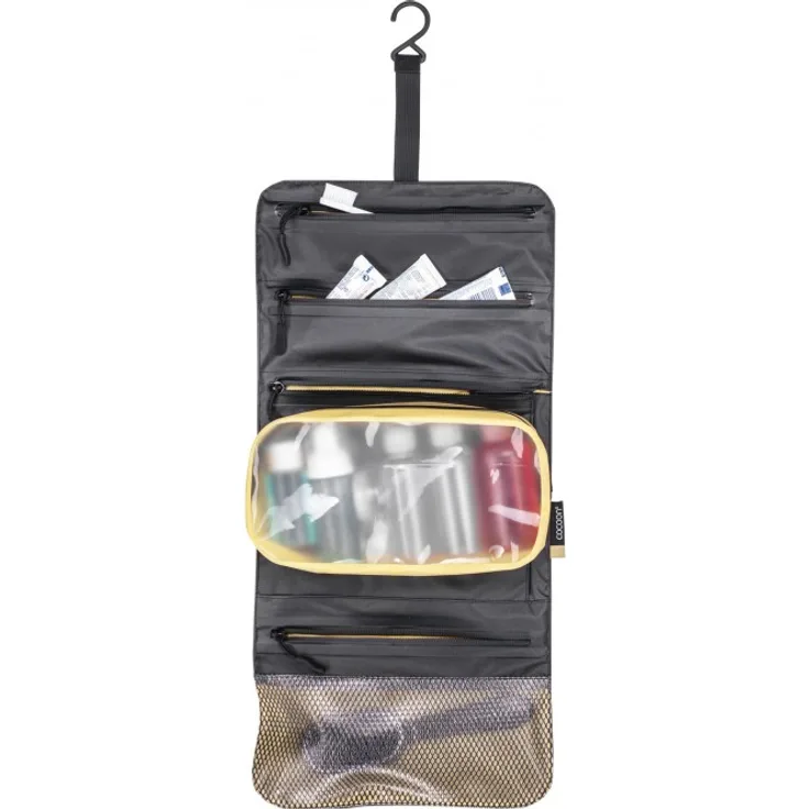 Cocoon Hanging Toiletry Kit Minimalist - Kulturtasche zum Aufklappen und Aufhängen - grey/yellow