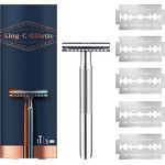 King C. Gillette Double Edge Safety Razor, Rasierhobel für Männer, + 5 Klingen