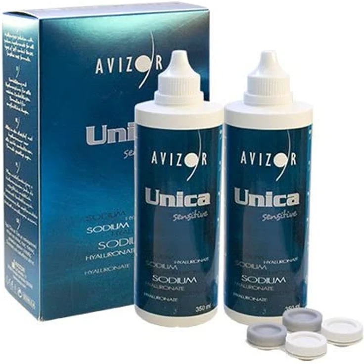 Avizor Unica Sensitive Doppelpack 2 x 350 ml All-in-One-Lösung für weiche Kontaktlinsen, inkl. zwei Aufbewahrungsbehälter – Bild 2