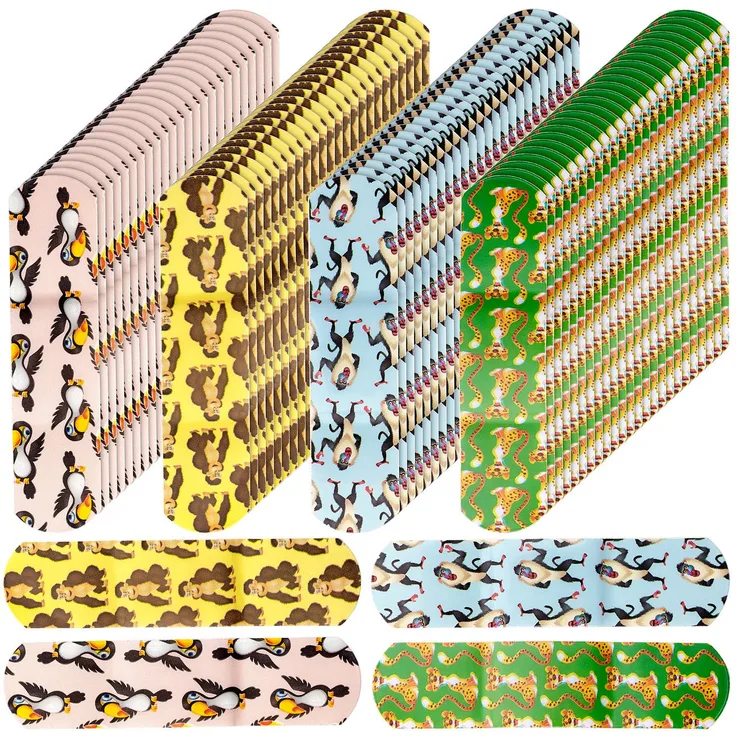 newgen medicals Kinderpflaster: 100er-Pack medizinische Kinder-Pflaster, Tiermotive, hautfreundlich (Kids Tape Box)