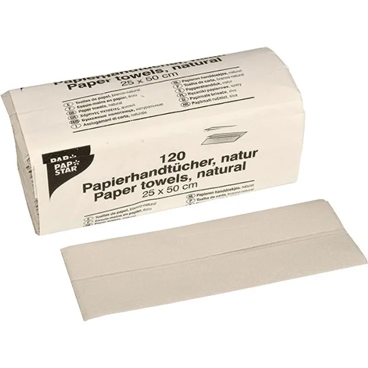 Papstar 120 Blatt Handtuchpapier C-Falz 50 cm x 25 cm natur 1-lagig 120 Tücher