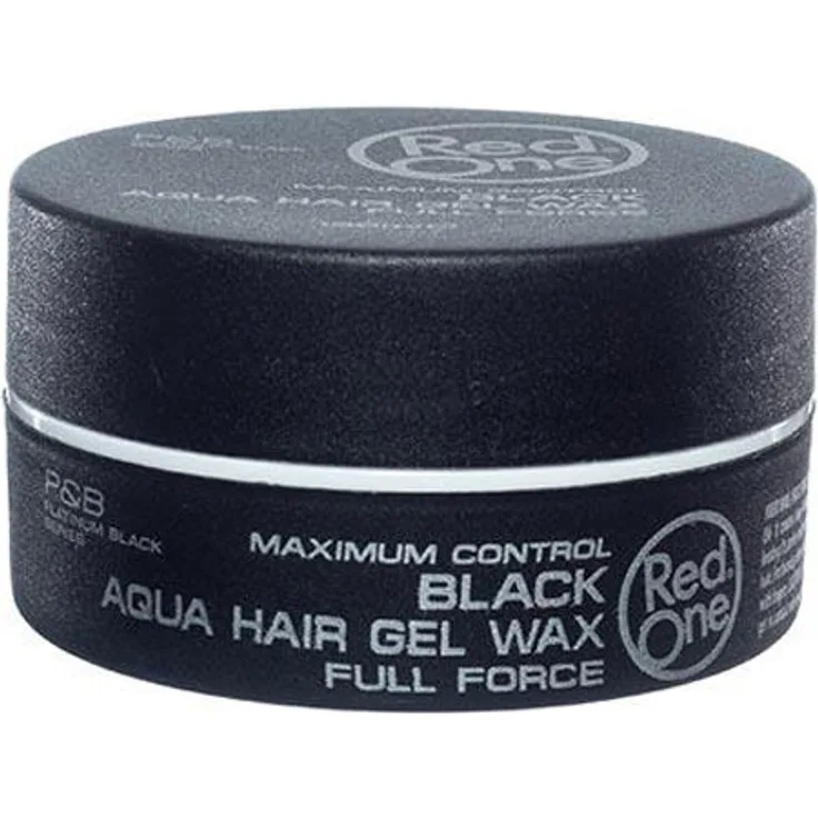 Red One Maximum Control Black Aqua Hair Gel Wax Full Force 150 ml