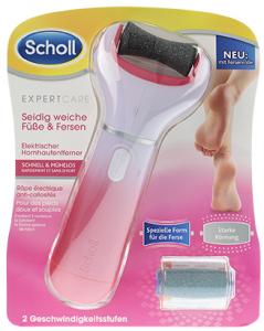 Scholl Expert Care elektrische Fußfeile mit Meeresmineralien + Ersatzkopf für rissige Fersen