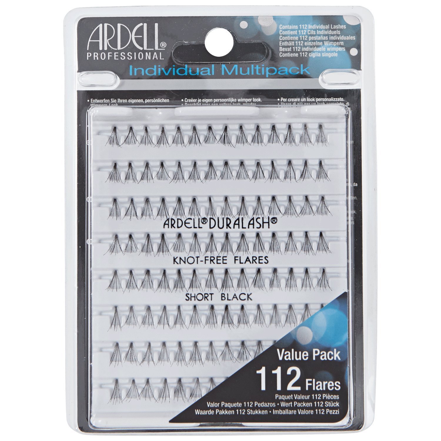 Ardell Multipack Knot-Free Individuals Short Black, 25 g Eye-lashes Einzelwimpern, (ohne Kleber).Wiederverwendbare natürlich schwarze künstliche Echthaar Wimpern