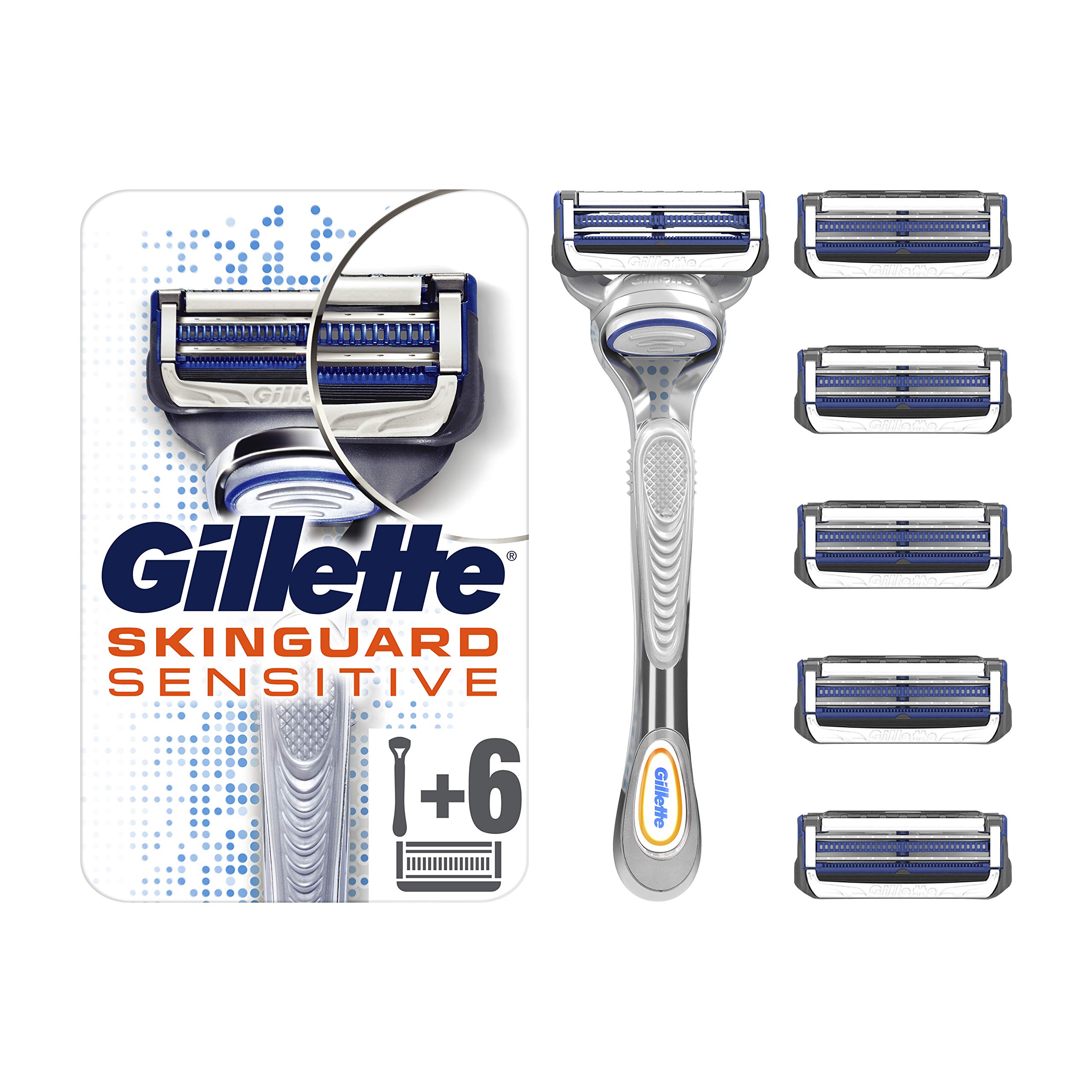 Gillette SkinGuard Sensitive Rasierer, mit 6 Rasierklingen
