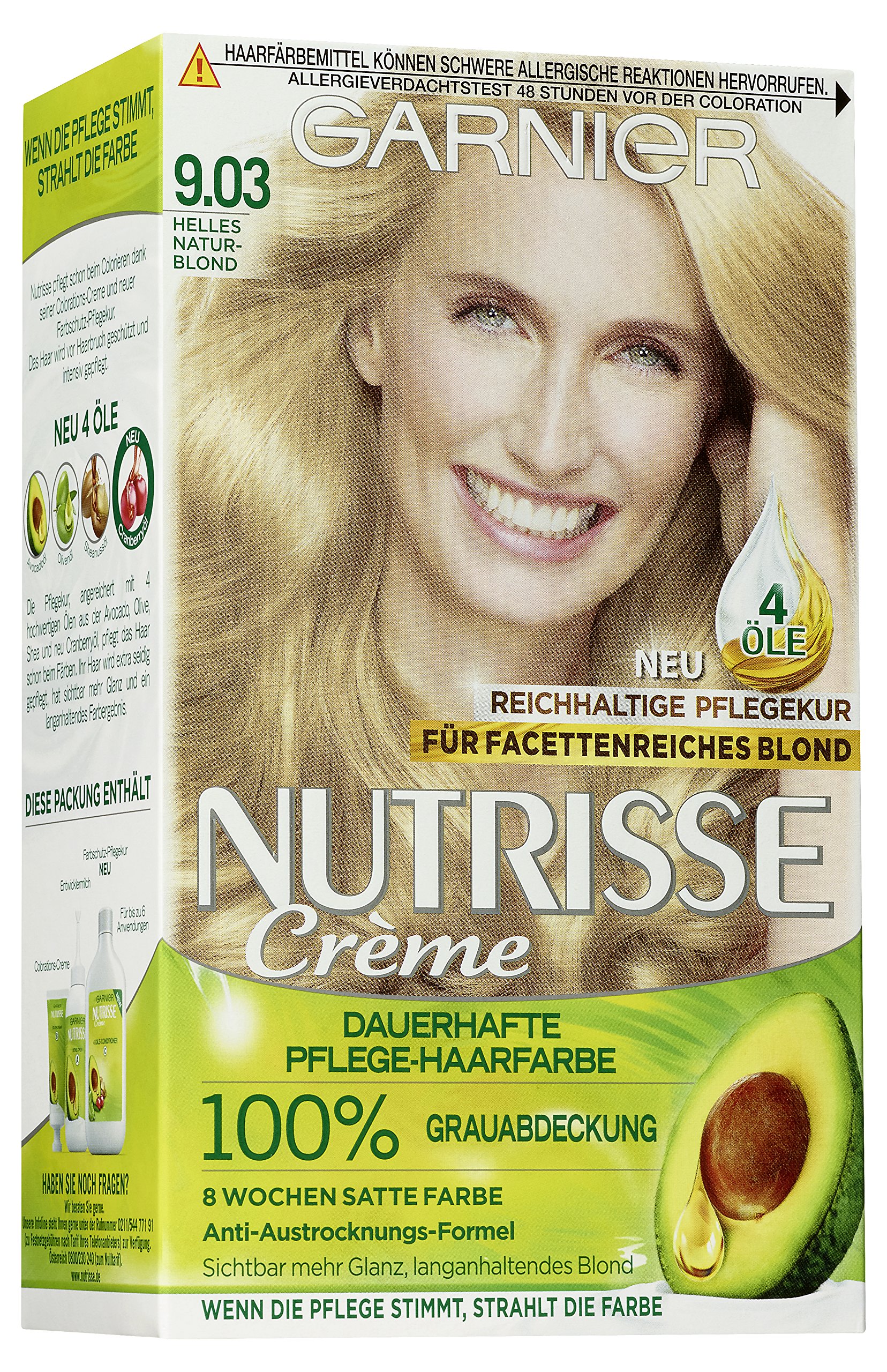 Garnier Nutrisse Strahlendes Blond Intensiv Creme-Coloration 9.03 Helles Naturblond