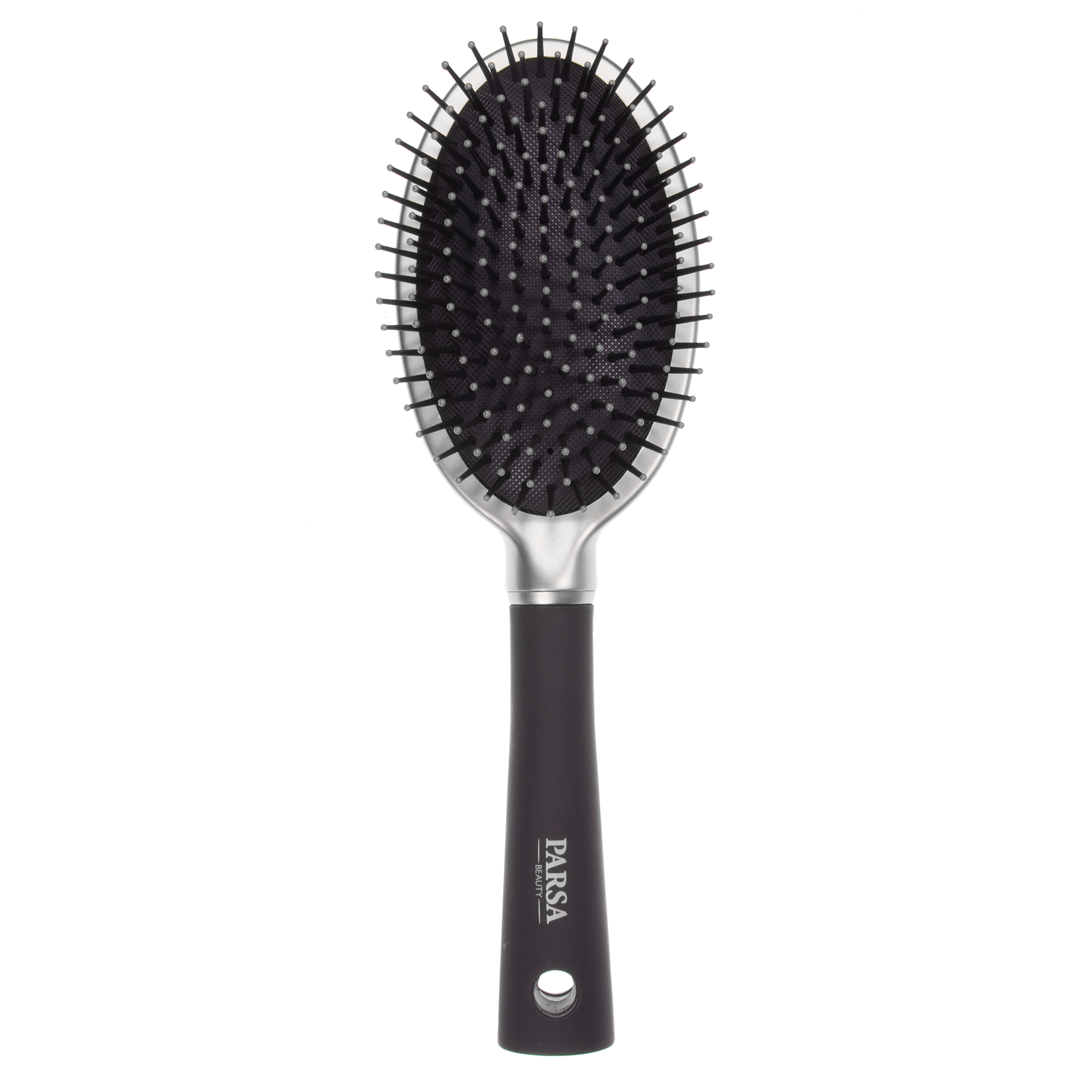 Parsa Beauty Haarbürste Trend Line Groß Oval Bürste Mit Kunststoffpins Silber