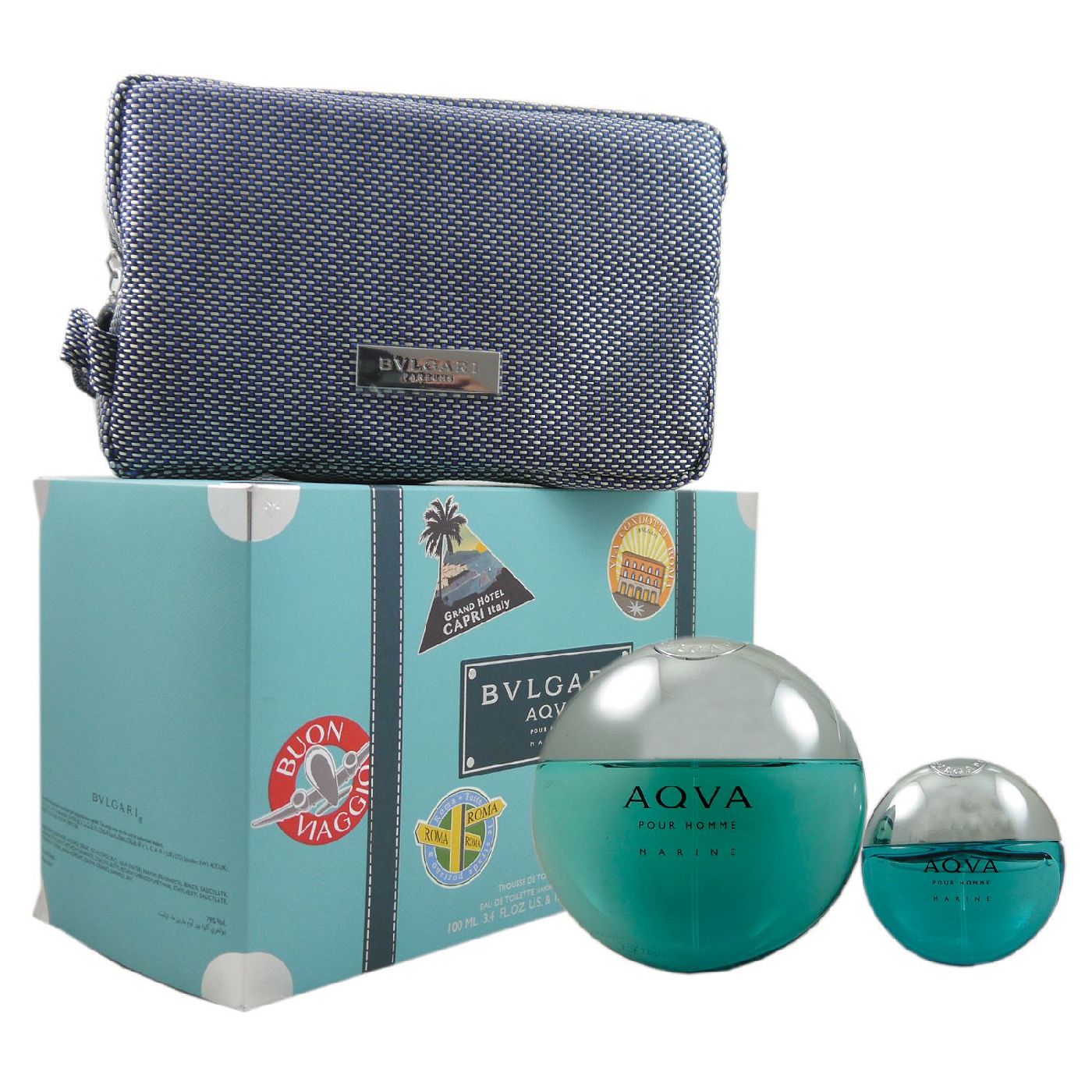 Bvlgari Bvlgari Aqva pour Homme Marine Set Eau de Toilette (EdT) 100 ml + 15 ml + Pouch