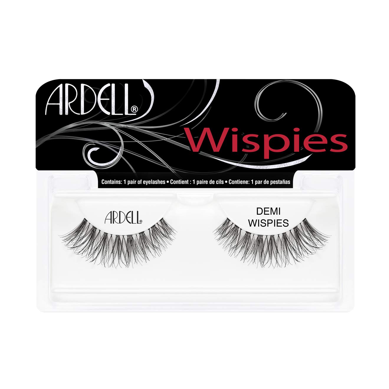 Ardell Invisibands Demi Wispies - Wimpern aus Echthaar, schwarz, black (ohne Wimpernkleber) ultraleicht, flexibel und wiederverwendbar