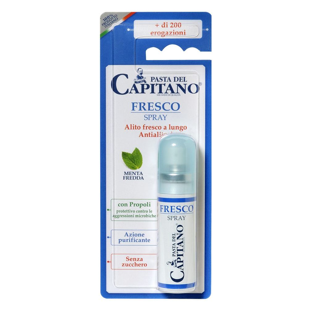 Pasta del Capitano Mundspray Fresco 15 ml, mit Pfeffermingeschmack, für frischen Atem