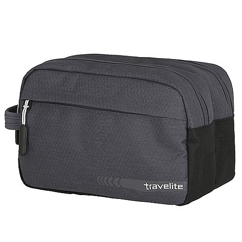 travelite Handgepäck Kosmetiktasche, Gepäck Serie KICK OFF: Praktische Kulturtasche für Urlaub und Sport, 006920-04, 26 cm, 5 Liter, anthrazit (grau)