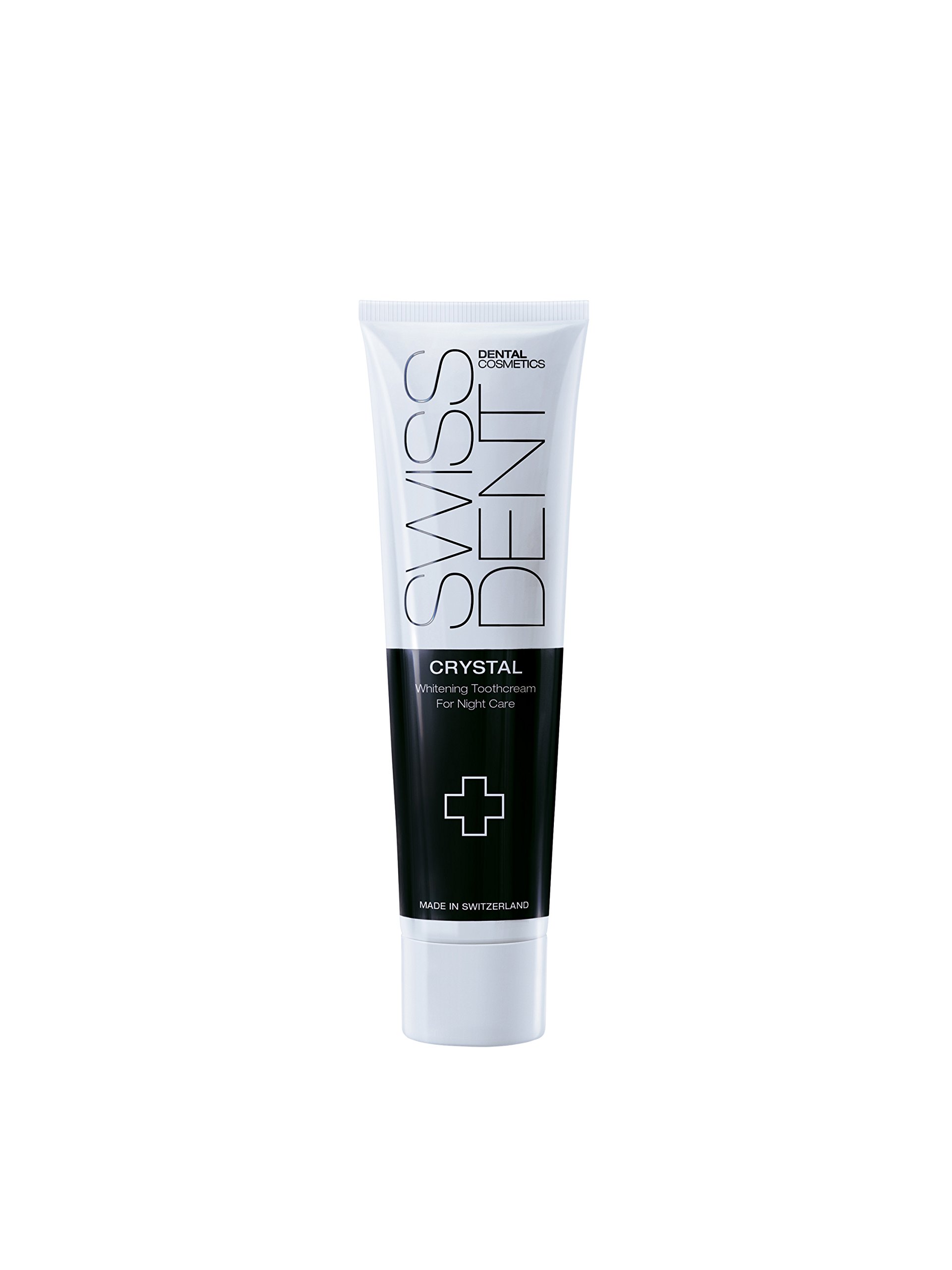Swissdent Crystal Whitening Zahncreme 100 ml, Natürlich Weisse Zähne, Zahnaufheller für empfindliche Zähne