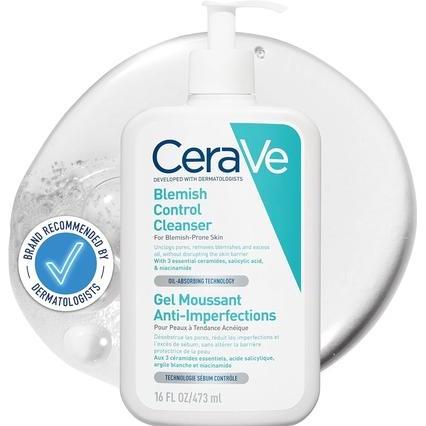CeraVe Blemish Control Gesichtsreinigung, Reinigungsgel mit 2% Salicylsäure und Niacinamid, 473 ml