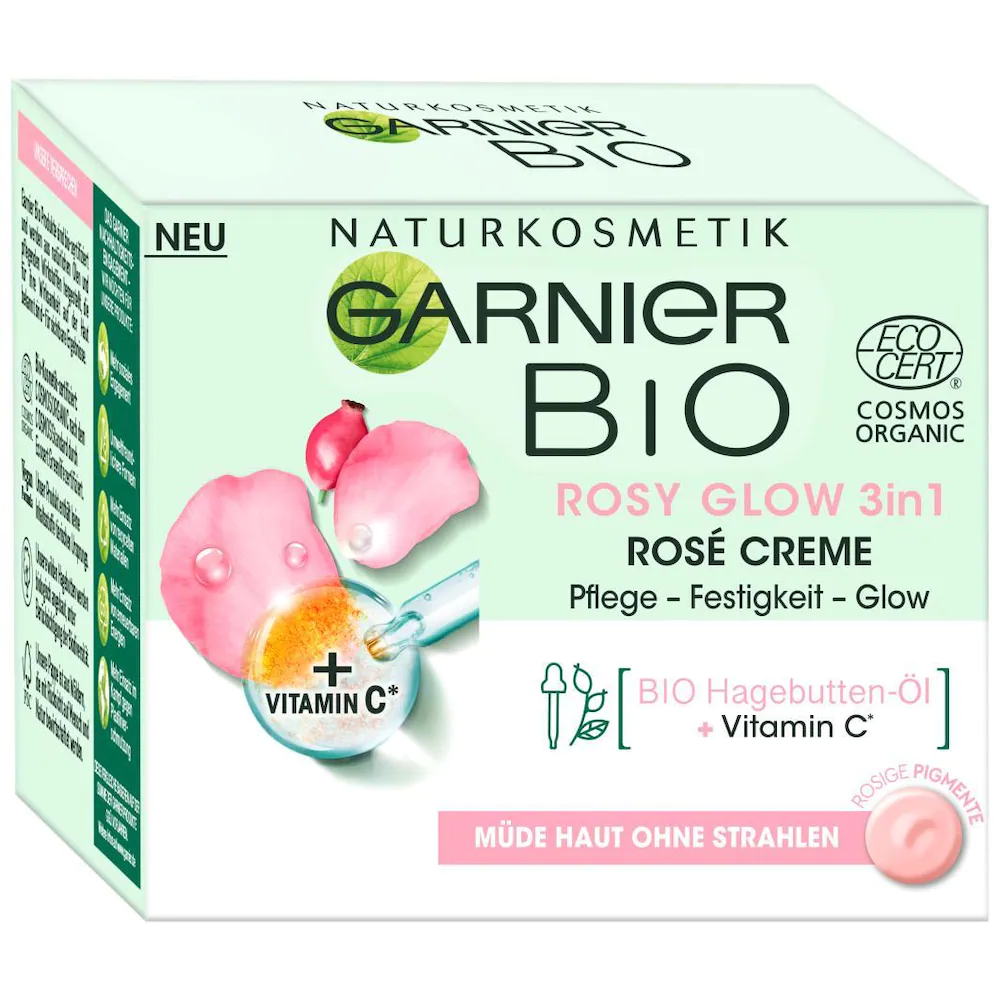 Garnier Bio Rosy Glow 3in1 Rosé Gesichtscreme 50 ml