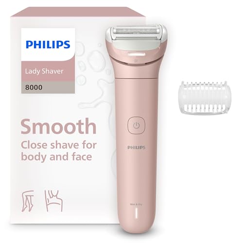 Philips Lady Shaver Series 8000 BRL129/00, Elektrorasierer mit flexiblem Kopf und LED-Licht, dermatologisch getestet für sanfte Rasur