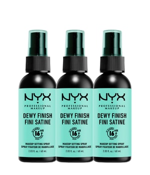 NYX Professional Makeup Make Up Setting Spray, Dewy Finish, 3er Set Fixing Spray, 60 ml