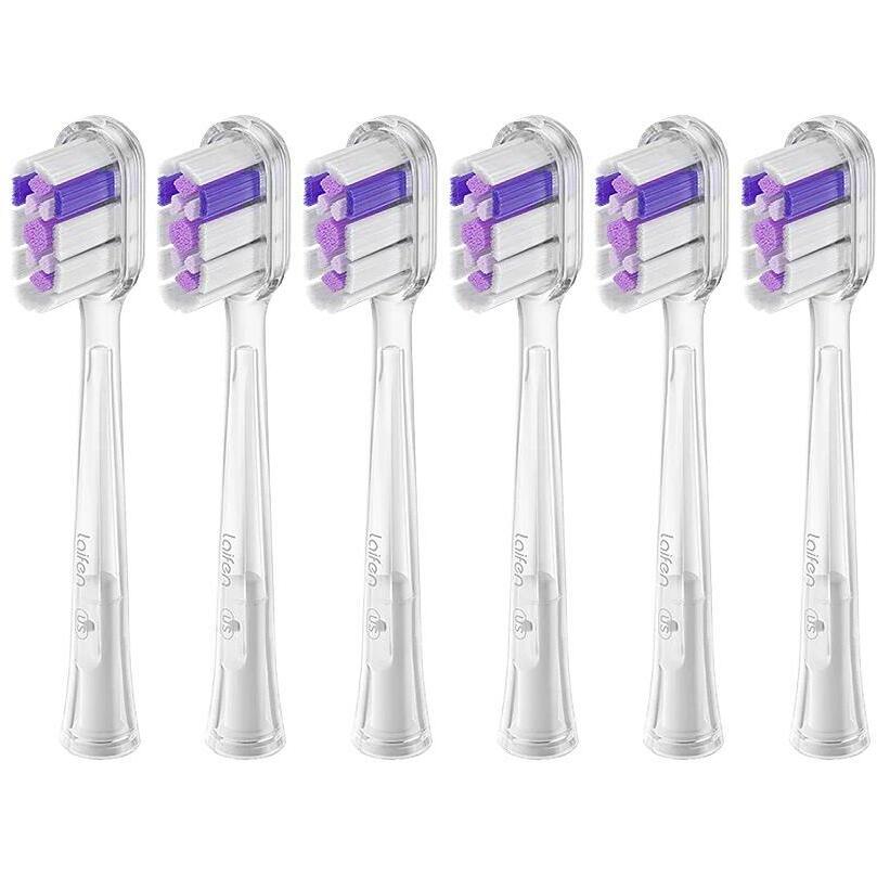 Laifen Wave Bürstenköpfe Ultra-Whitening, 6er Pack für strahlend weisse Zähne, transparent